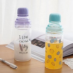 Creative cartoon cute glass, pink girl, heart accompanied by water, cactus fresh student heat-resistant cup Green cactus