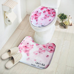 Cartoon garden toilet cushion, U shape pad, warm fashion seat ring cover, U type ground cushion package mail Sakura (combination)