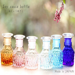 Spot Japan imports Shizuka Ko, light crystal glass, diamond pattern seasoning bottle, soy sauce bottle, water bottle transparent