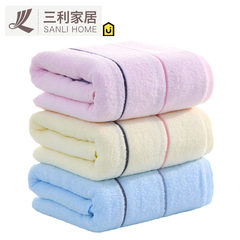 Sanli authentic hotel bath towel Cotton adult absorbent thickened increase children male and female couple big towel wrapped chest blue 140x70cm