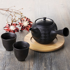 Japan imports pure hand drawn pot, black clay teapot, teapot, Kung Fu teapot, gift package nationwide A single pot (net 3-66)