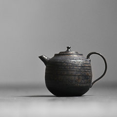 Bu Jingdezhen handmade tea pot of gold carbon metal glaze teapot teapot pottery kiln Rust glaze