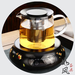 Direct fire resistant glass teapot pot stainless steel filter large capacity thick tea can be heating tea pot package mail 1L single pot
