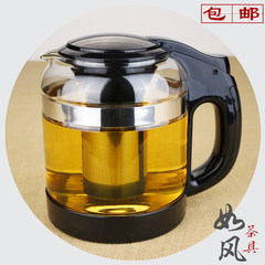Heat resistant glass teapot, high temperature tea pot, large capacity thickening tea pot 2.5L 2.5L single pot +4 small straight cup