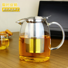 Heat resistant glass tea pot, tea cup, kung fu tea set, glass teapot can be heated large capacity, boiled tea pot mail 01 1000ml single pots