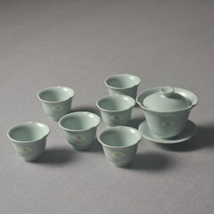 Tea shop opening day tea tea Ruyao Qinglian heart tea set a set of complete six cups of milk 7 Blue 400ml