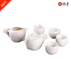 Taiwan Heng even genuine fine porcelain glaze eggshell Pan Gu set tea service set high-grade gift set 6 Blue 400ml