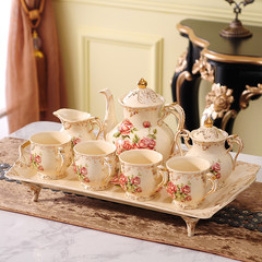 European style ceramic coffee set, American modern simple tray coffee set, afternoon tea set 8 8 suits