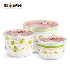 China bowl large box set ceramic microwave oven with cover boxes sealed lunch box storage tank Storage tank B middle size