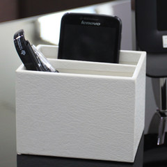 Storage box, stationery, white office, desktop square remote control, multi-function student creative fashionable pen holder Beige
