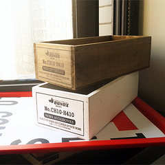 果果家 长方形小木盒 实木收纳盒储物盒 复古怀旧ZAKKA桌面收纳盒 旧木色