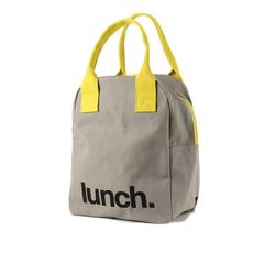 Foreign trade fashion Muji wind cotton lunch bag lunch bags, lunch box bag tote bag zipper Brown [gift box] -340ML