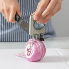 Onion cutting aid stainless steel finger needle inserted needle loose meat meat meat needle creative kitchen gadget
