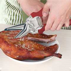 不锈钢厨房多用家用剪刀多功能强力鸡骨食物食品烤肉剪肉剪刀德国 白色