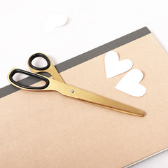 Retro brass asymmetrical scissors Nordic office simple household cutting paper tool scissors Golden