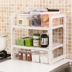 Japan imported kitchen shelf rack, floor type cabinet, seasoning storage rack, creative plastic storage box