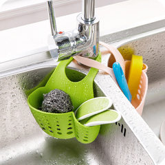 The kitchen sink drain shelf hanging basket rack sponge hanging storage bag tap rack drainboard White 400ml