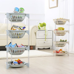 Kitchen shelf, floor, multi layer storage rack, food basket, storage basket, triangle rack, vegetable rack Beige