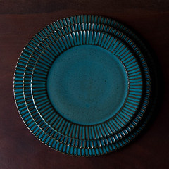 South of potters Jin Xiuxuan hand Western-style food daily fruit pasta disc center plate of blue and white black disc inventory Blue (middle)