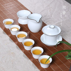 Home ceramic tea set Ding light white gift box with 9 sub light into the kung fu tea bowl special offer 9 Ding Yayun 9 head