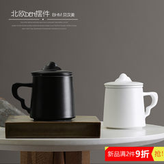 Simple ceramic cup, creative tea table, Kung Fu foam tea set, cup set, home hand cover cup white