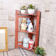 Zakka three layer wooden folding receptacle red flower rack assembly succulents wooden wooden living room