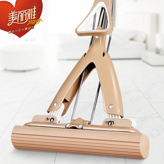 Melia fold extrusion type sponge mop collodion mop bathroom free hand wash mop rod iron triangle 3 coffees, 2 heads