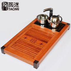 The electromagnetic oven four in one set of Kung Fu Tea Kung Fu tea tray tray drainage bag mail with pear wood wooden tea tray