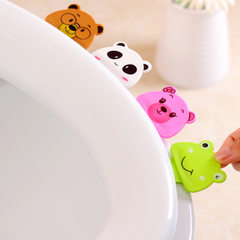 Cute cartoon toilet cover lifter portable toilet cover is provided for cleaning the lid handle 3 Pack 3 sets of rose red