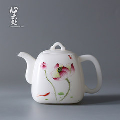 Ceng Yiteng teapot, Dehua represents white porcelain, kung fu tea set, tea maker, hand painted ceramic collection gift Wu round pot - Mozhu