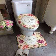 European high-grade toilet mat mat bathroom toilet mat u absorbent mat. Retro flowers (combinations)
