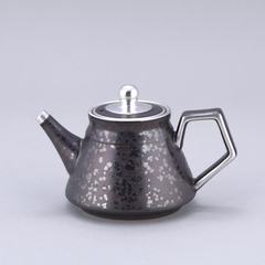 Cone scales fambe glaze teapot black gilt silver handmade ceramic teapot over small pot of follicular Japanese Kung Fu Silver Dragon 200ml gift box cone pot