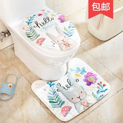 Lovely summer cartoon toilet cover, toilet toilet cushion cover, European general thickening Plush toilet cover Mushroom mushroom
