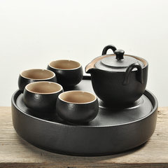 Zen pottery cup Quik one pot and four cups of personal travel office Kung Fu tea set tea cup of tea Zen style black tea
