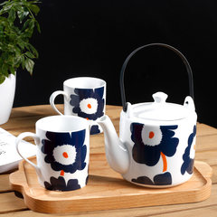 Home ceramic poppy tea pot, creative simple cool kettle, water cup, tea cup, tea pot, tea set Poppy tea pot