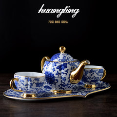Bone china tea tea set European ceramic household with British high-grade coffee tray Teapot Set 3 1 cups and 1 dishes