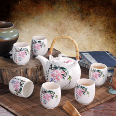 Large capacity of Jingdezhen ceramic tea set household handle teapot cup with filter 1L special offer custom LOGO 7 Cicada