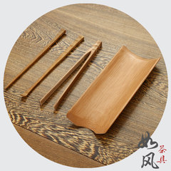 Handmade bamboo tours charge tea tea six teaspoon teaspoon of tea tea clips needle gentleman Kung Fu tea accessories