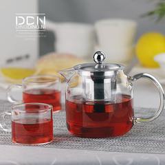 Tea set, heat-resistant glass teapot, stainless steel filter can be heated 450ML trumpet teapot with 4 cups 1 450ML trumpet teapots with 4 cups C