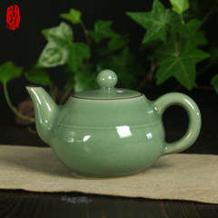 Small Longquan celadon handmade teapot, ceramic teapot, tea set, filter, Kung Fu teapot A pot of two cups set