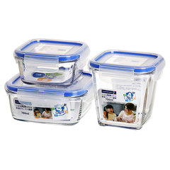 Genuine Lamia glass container set large capacity microwave Bento Box refrigerator storage bowl transparent