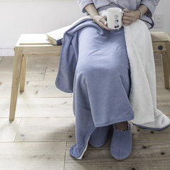 Denim thickening air conditioning blanket, small blanket, warm shawl, double face can be blanket blanket, machine wash nap small cover blanket L (140*70cm)