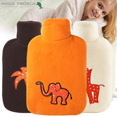 The small hot water bag Germany Hugo Mini cute children flannel bag cartoon note plumbing Nuangong non-toxic and tasteless Orange naughty elephant