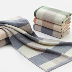 Zi Lan Home Furnishing Plaid Cotton Towel on generous elegant adult household super soft skin gauze towel green 34x74cm