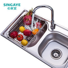 304 stainless steel kitchen drain basket hanging fruit basin rack telescopic rack frame on the sink to wash the dishes 304 stainless steel material