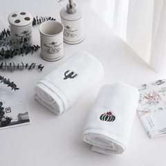 Ins high value towel, towel, face towel, single set, cotton embroidery cactus super absorbent towel Cactus 3 suits (gift box)