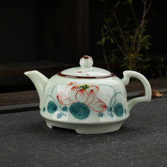 Ceramic teapot hand-painted celadon kiln pot of Kung Fu Tea single hand-painted colorful blue and white porcelain teapot nhe8673a Huang Lian (teapot)