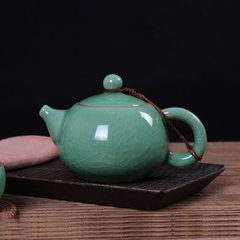 Longquan celadon beauty Zisha teapot teapot ceramic pot with a Ge single follicular teapot 200ml ice crack Di punch'ong