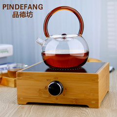 Square glass teapot character kettle thickened high temperature resistant tea tea glass teapot tea pot filter Yellow teapot