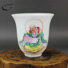Jingde kiln handmade pastel Dharma Master Cao Qiang Lohan cup Jingdezhen teacups hand-painted ceramic cup